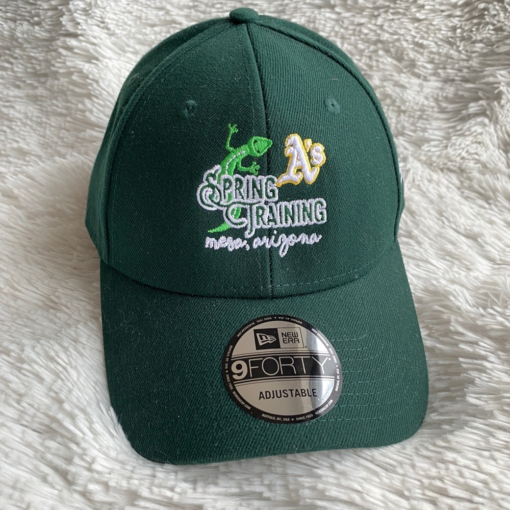 NEW ERA 9Forty OAKLAND A'S SPRING TRAINING Green Strapback Adjustable Hat Cap